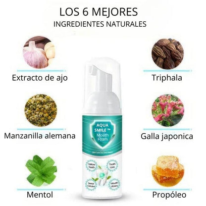 AQUA SMILE™️Combate todos los problemas bucales, no es una simple espuma blanquedora