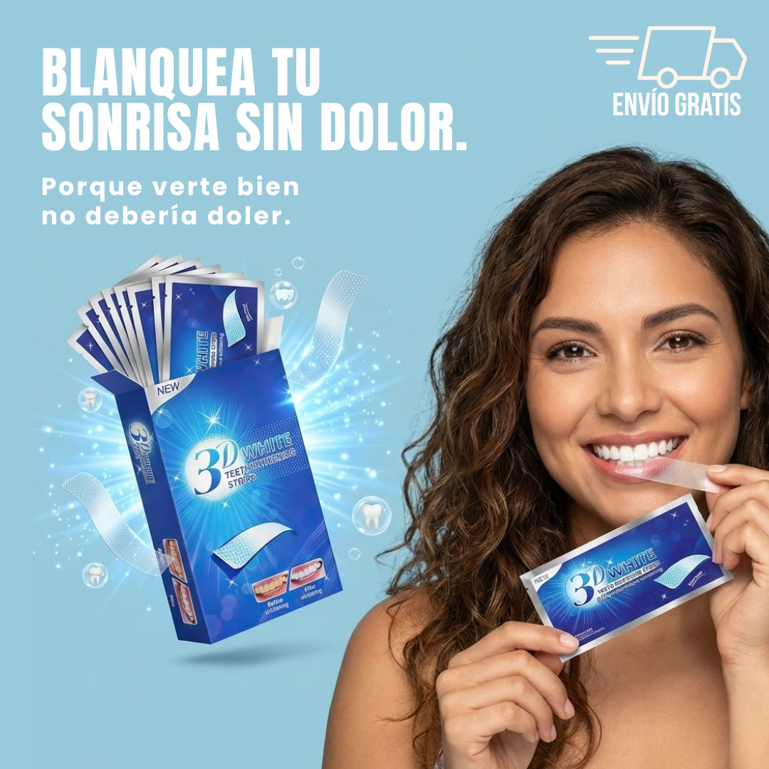 Láminas de blanqueamiento dental | 3D WHITE | Dientes más blancos, sin ardor ni sensibilidad.