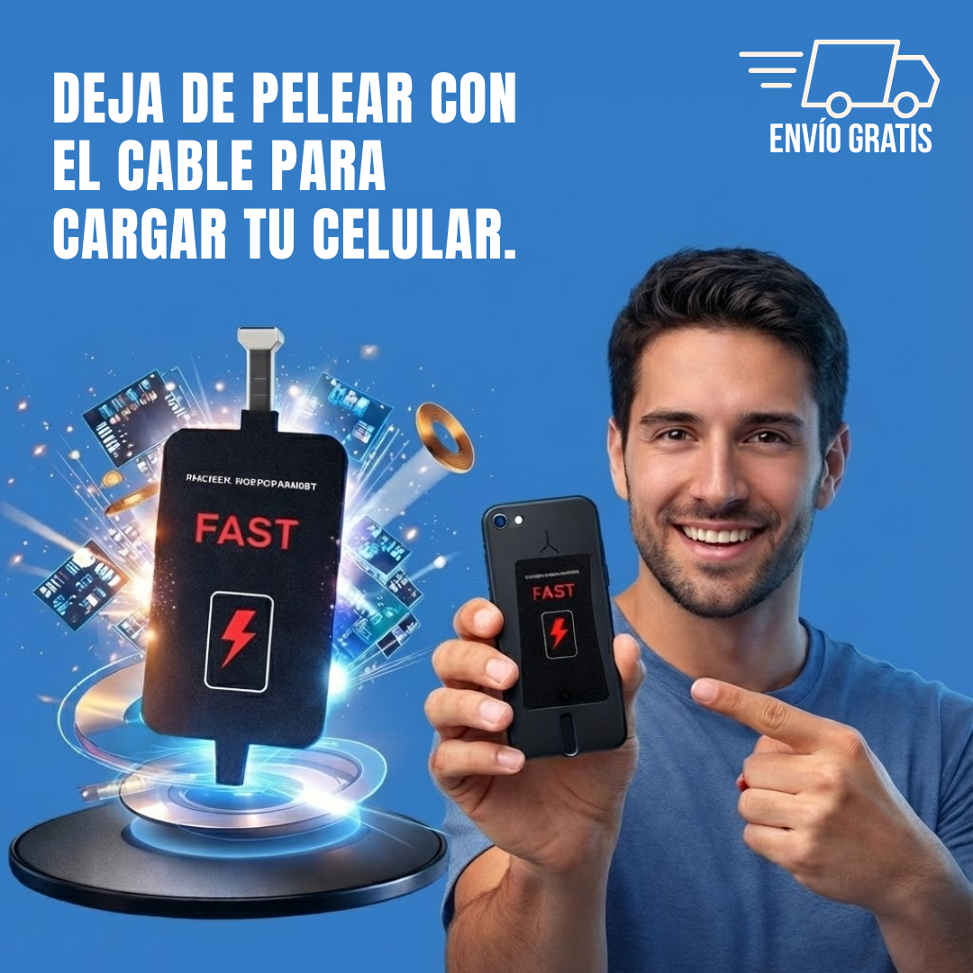 InvisiCarga™ | Convierte tu teléfono en inalámbrico y carga solo apoyándolo | Sin cables. Sin desgaste.