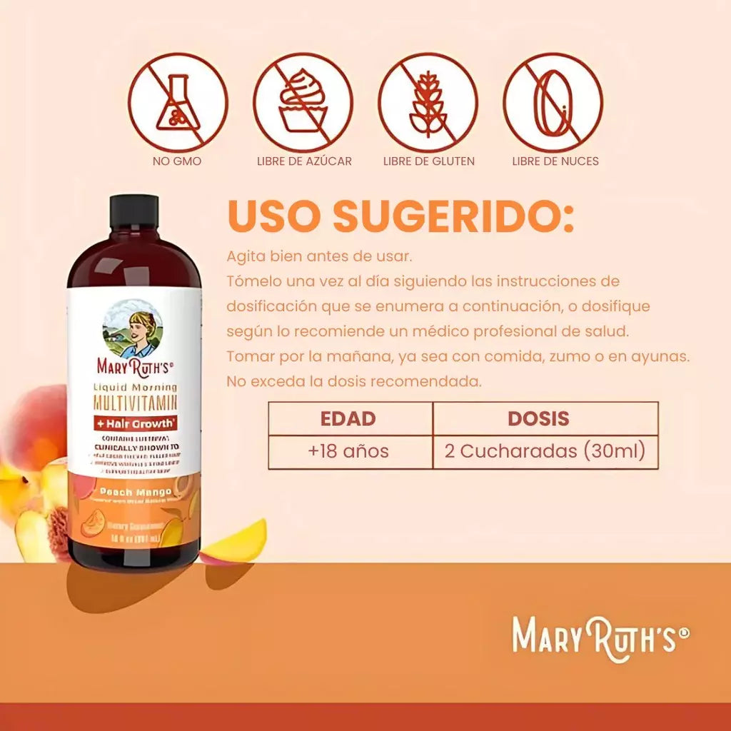 🟠100 % ORIGINAL - Mary Ruth's Elixir de Belleza Capilar™️El multivitamínico #1 en EE.UU.