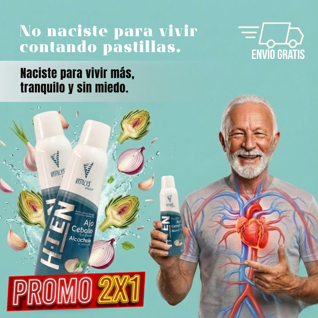 H-TEN | PROMO 2X1 | Ayuda a estabilizar tu presión de forma natural, progresiva y segura, sin picos ni dependencia química.