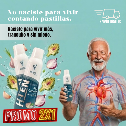 H-TEN | PROMO 2X1 | Ayuda a estabilizar tu presión de forma natural, progresiva y segura, sin picos ni dependencia química.