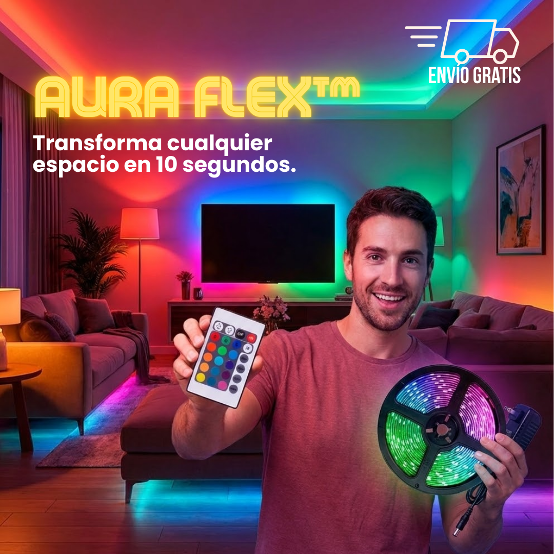 AuraFlex™ | De un ambiente plano… a un espacio vivo en un clic.✨