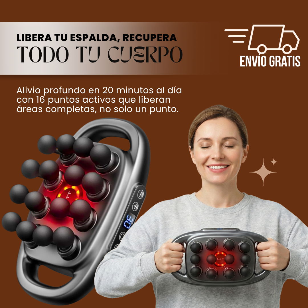 Masajeador-16 áreas™ | El masajeador que cubre toda tu tensión y te devuelve movilidad.