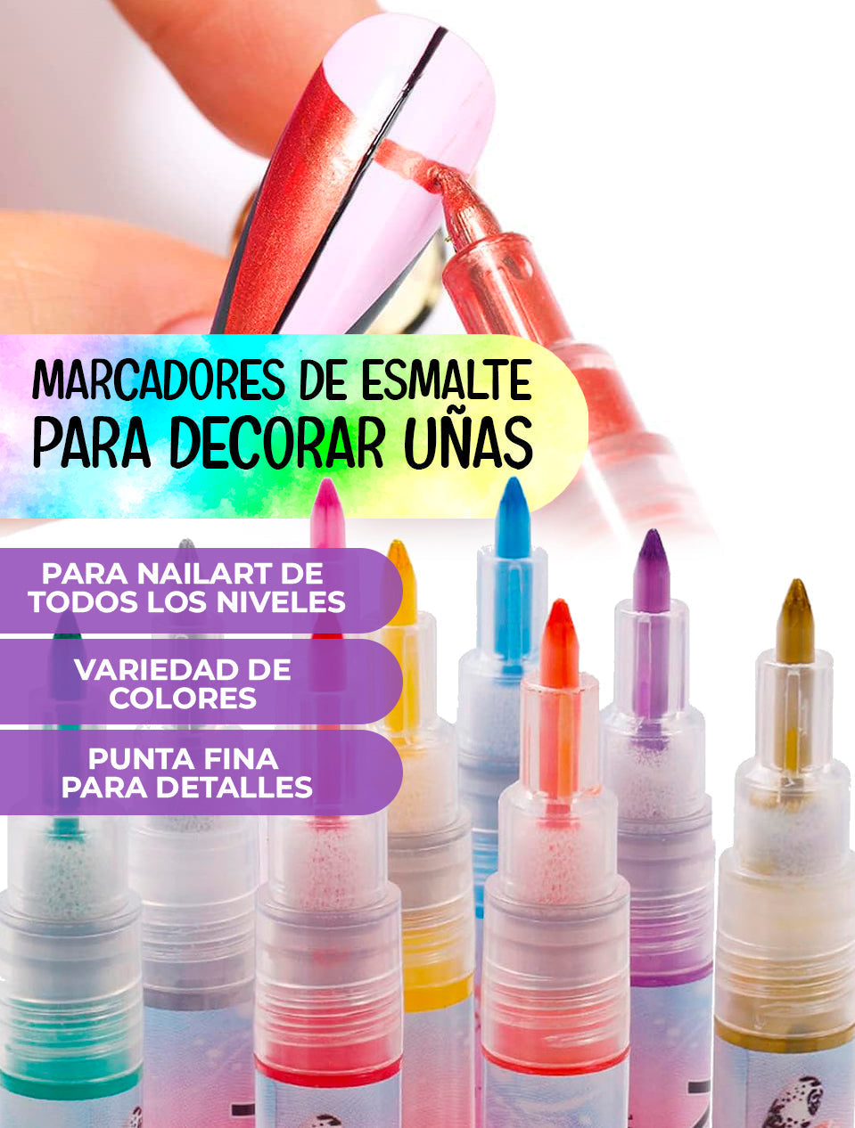 KIT PRO X 12 Marcadores acrílicos para uñas™️ Para un estilo único💅🏽