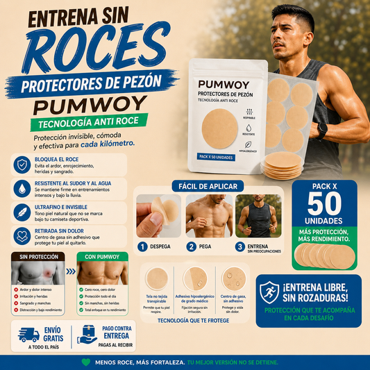 Pack x50 Pumwoy Protectores de Pezón | Adiós al Roce en cada Carrera