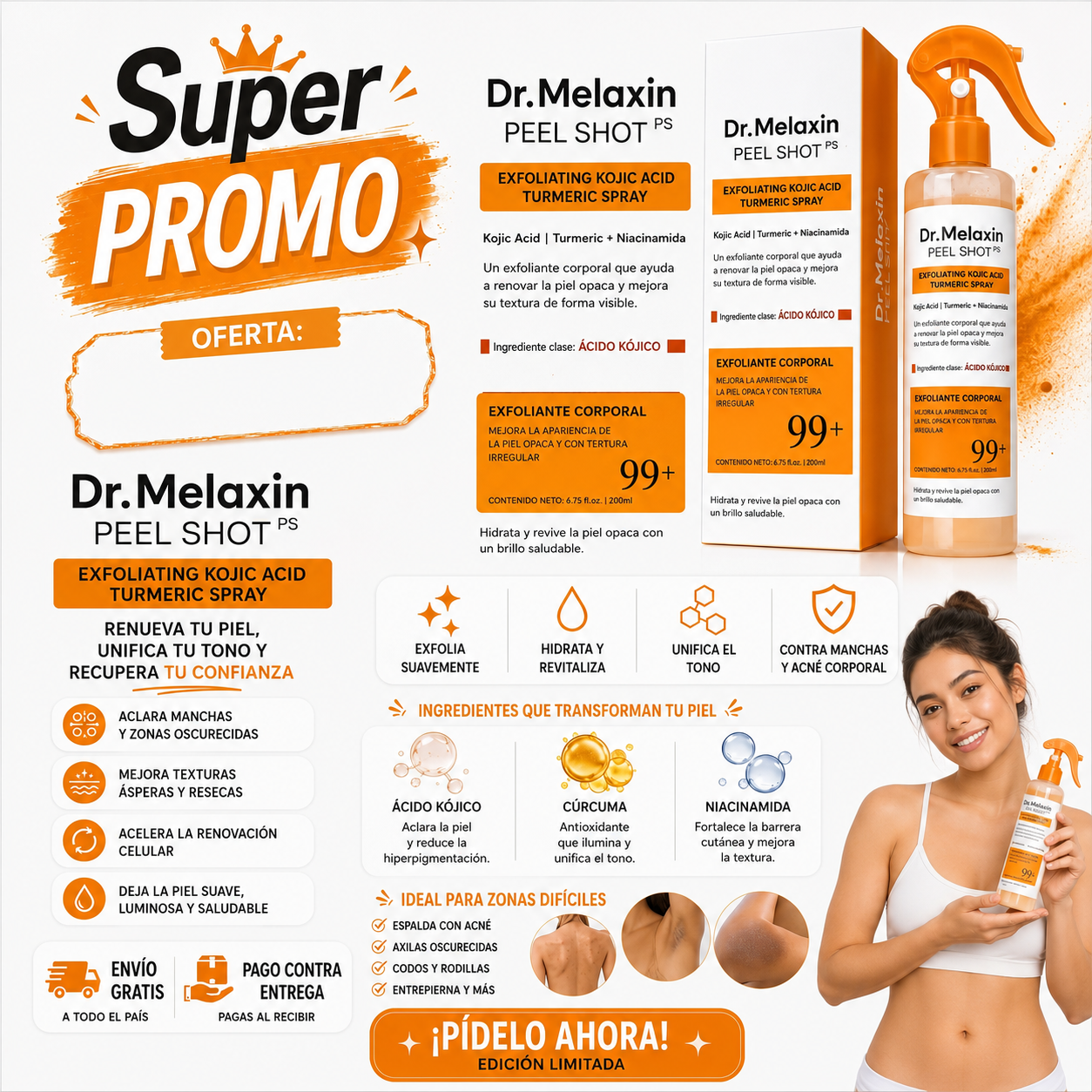 Dr. Melaxin Peel Shot Spray | Piel Radiante y Sin Manchas