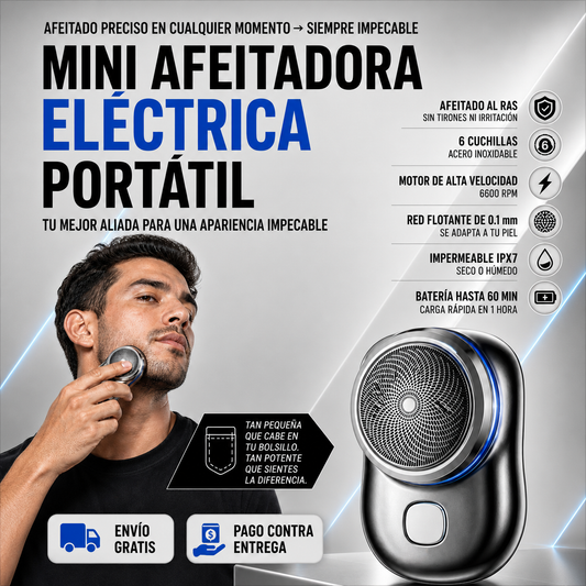 Mini Afeitadora Eléctrica Portátil | Rasurado Perfecto En Cualquier Lugar