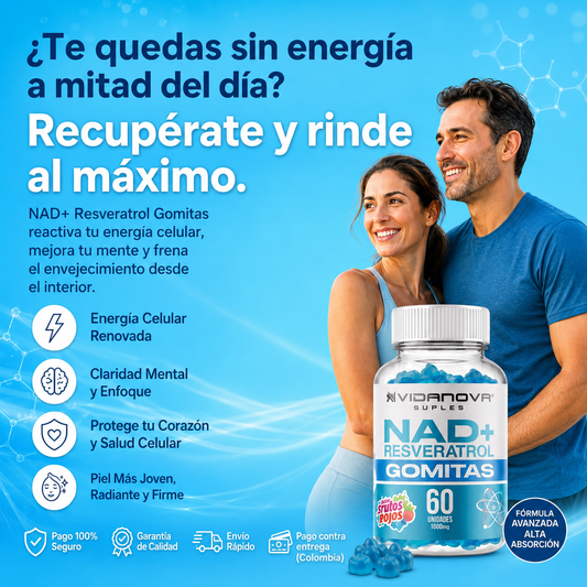 Gomitas NAD+ Resveratrol | Energía y Juventud Celular