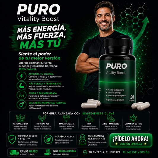 PURO VITALITY BOOST | Potenciador Natural de Vitalidad Masculina
