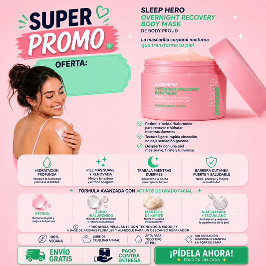 Body Proud Sleep Hero | Mascarilla Corporal Nocturna Reparadora