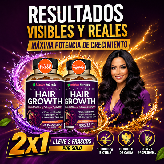 Vitaminas para el crecimiento del cabello | Hair Growth™ | Brillo y vitalidad✨