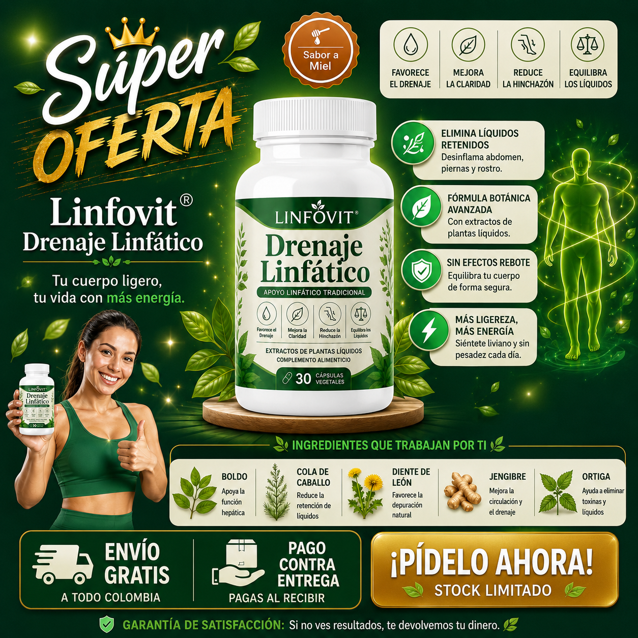 Drenaje Linfático de Linfovit | Alivio de Hinchazón y Retención de Líquidos