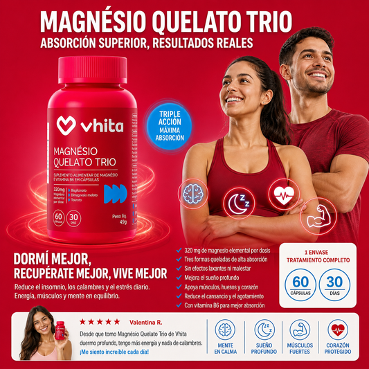 Magnesio Quelato Trio Vhita | Tu Máximo Bienestar Celular