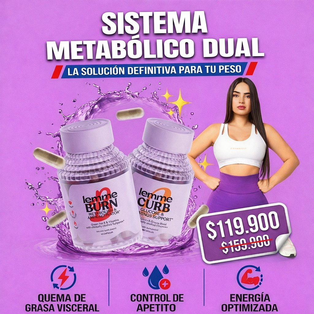 Combo Lemme burn | Combate la grasa abdominal y regula el metabolismo | Cápsulas + Gomitas.