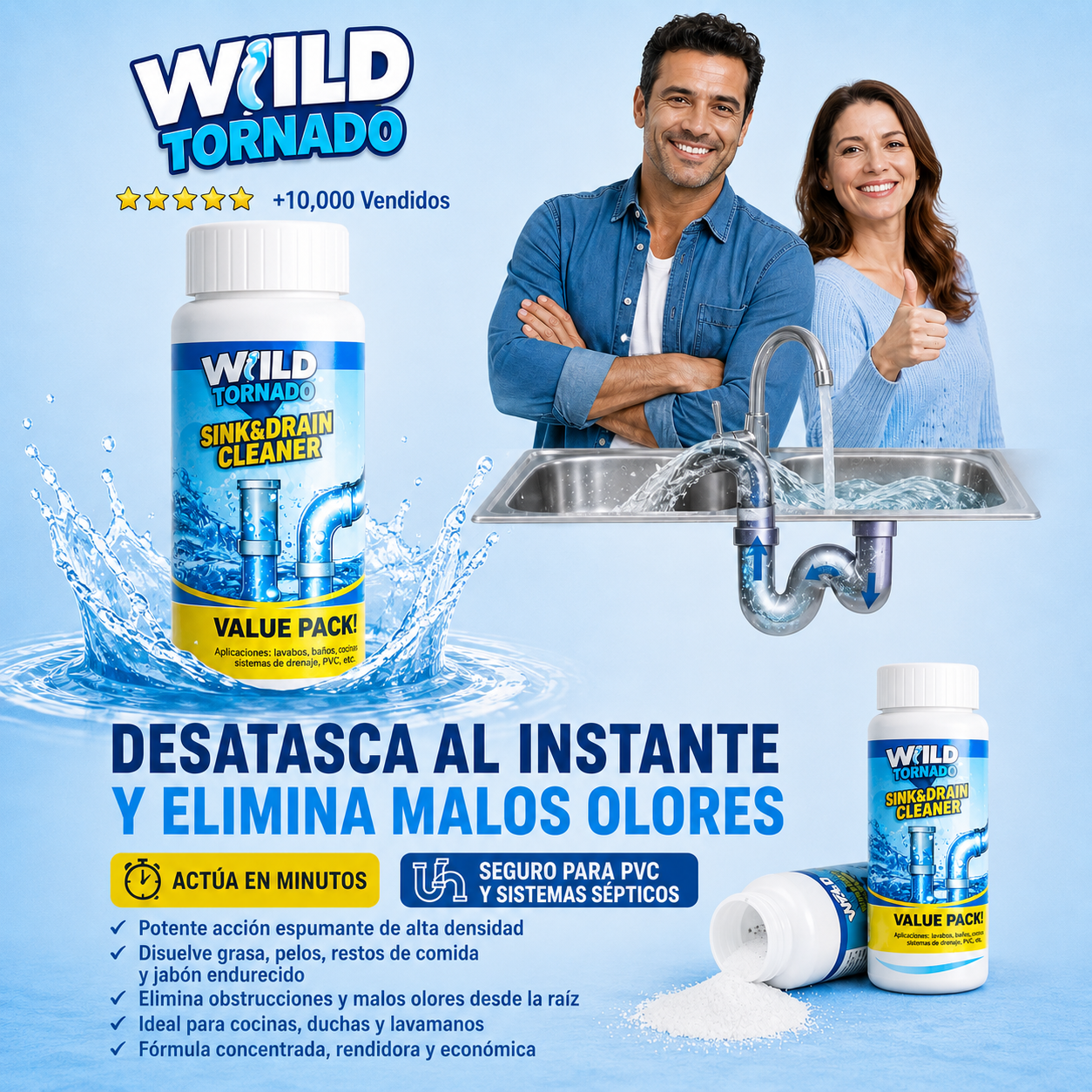 Wild Tornado | ¡Destapa tus tuberías sin esfuerzo!