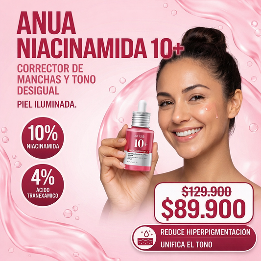 Serum antimanchas ANUA | Niacinamide 10% + Tranexamic Acid 4% | Para todo tipo de piel