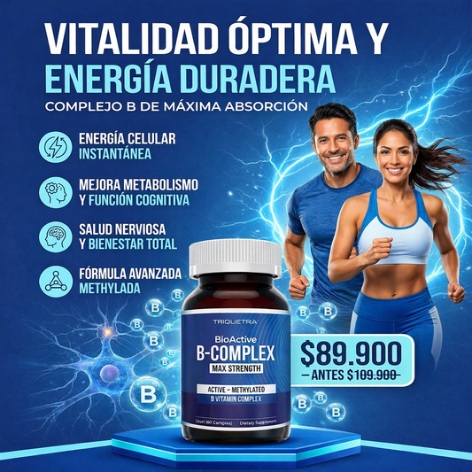 Complejo de Vitamina B BioActive | Listo para el Torrente Sanguíneo | 12 Vitaminas B en Dosis Clínicas