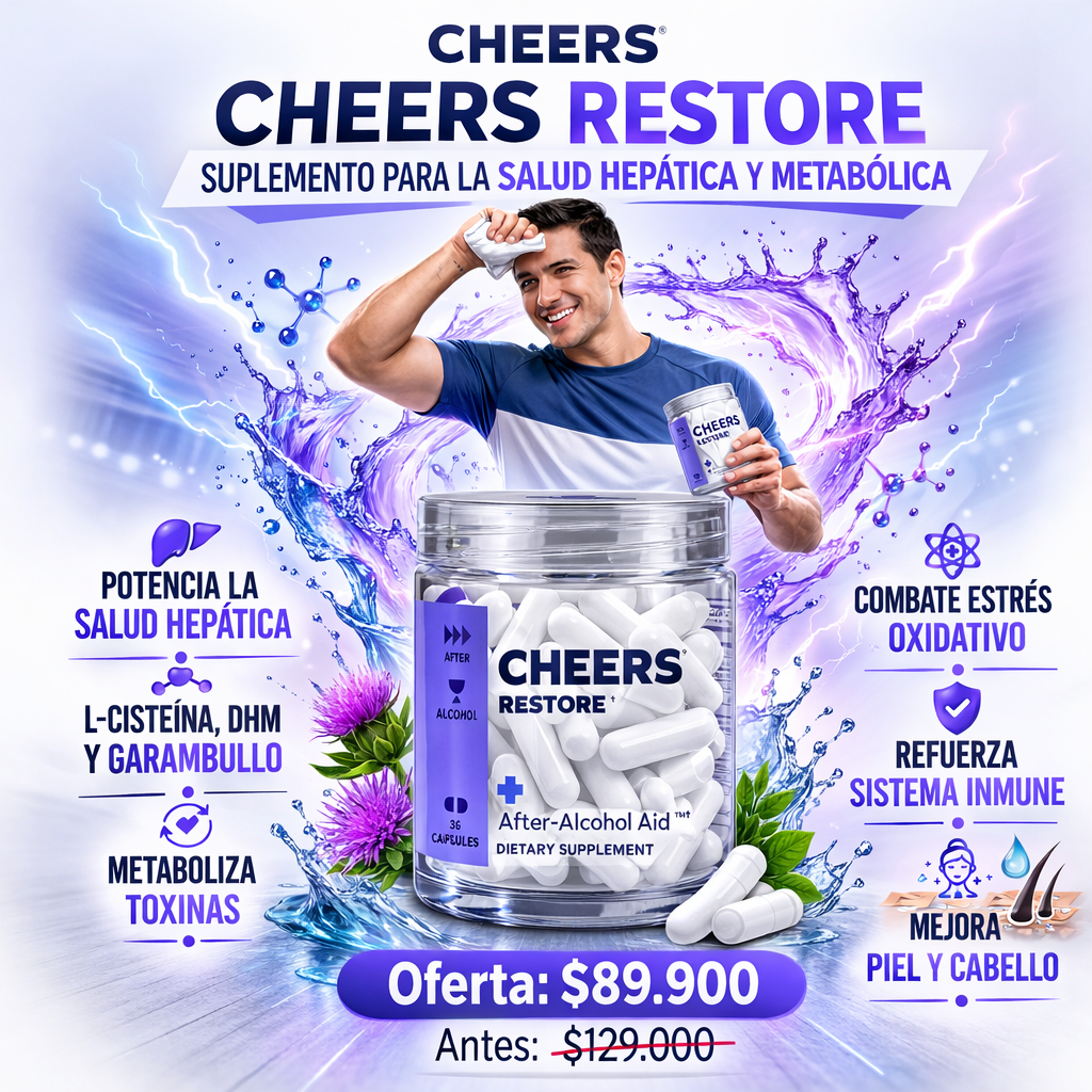 Cápsulas para la resaca | Cheers Restore | Suplemento para proteger tu hígado.