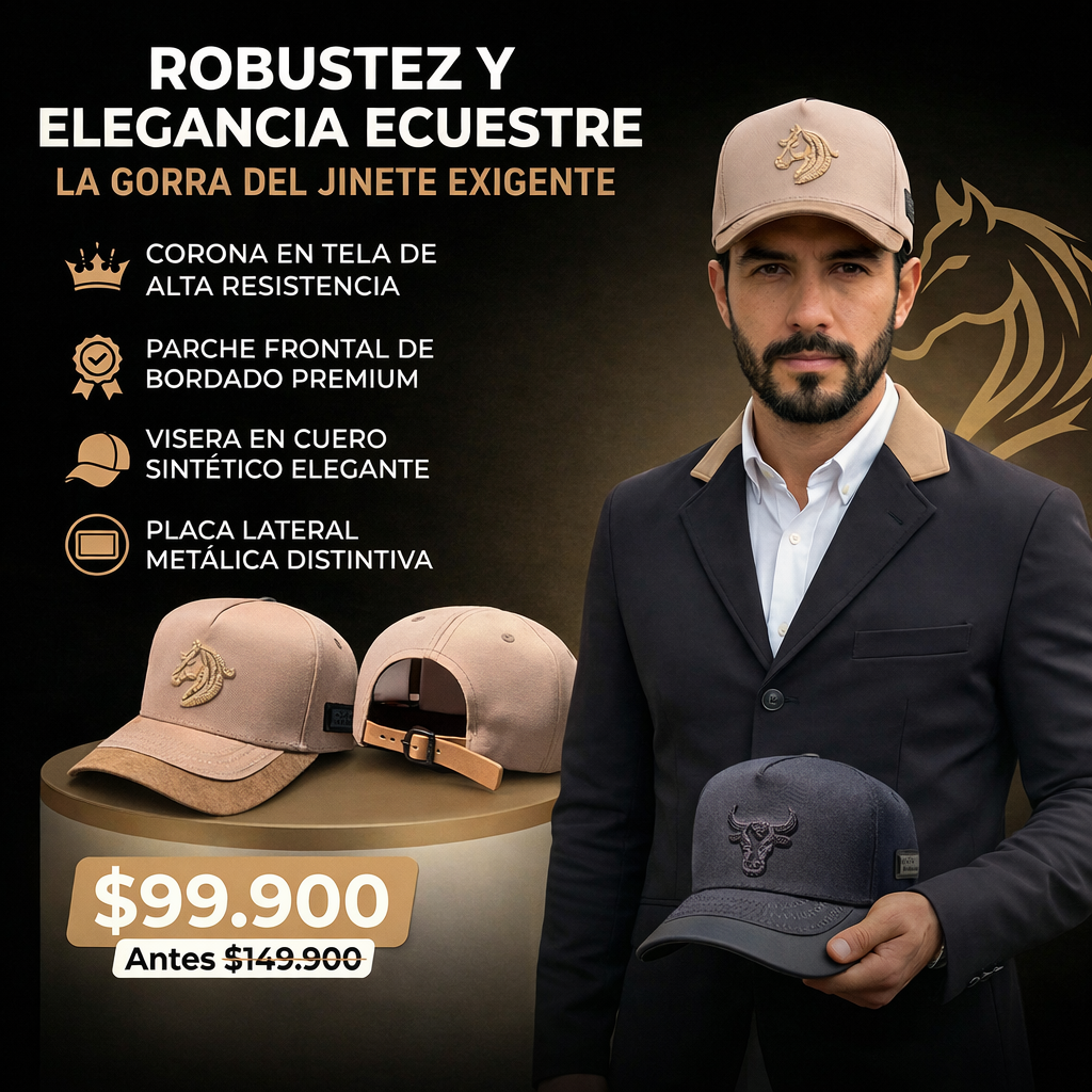 Gorra equina | Excelentes acabados | Especial para caballistas.
