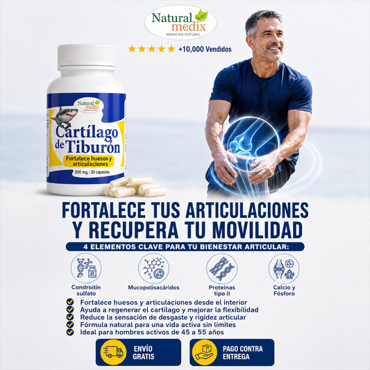 Cartílago de Tiburón Natural Medix | Cápsulas de Alta Pureza