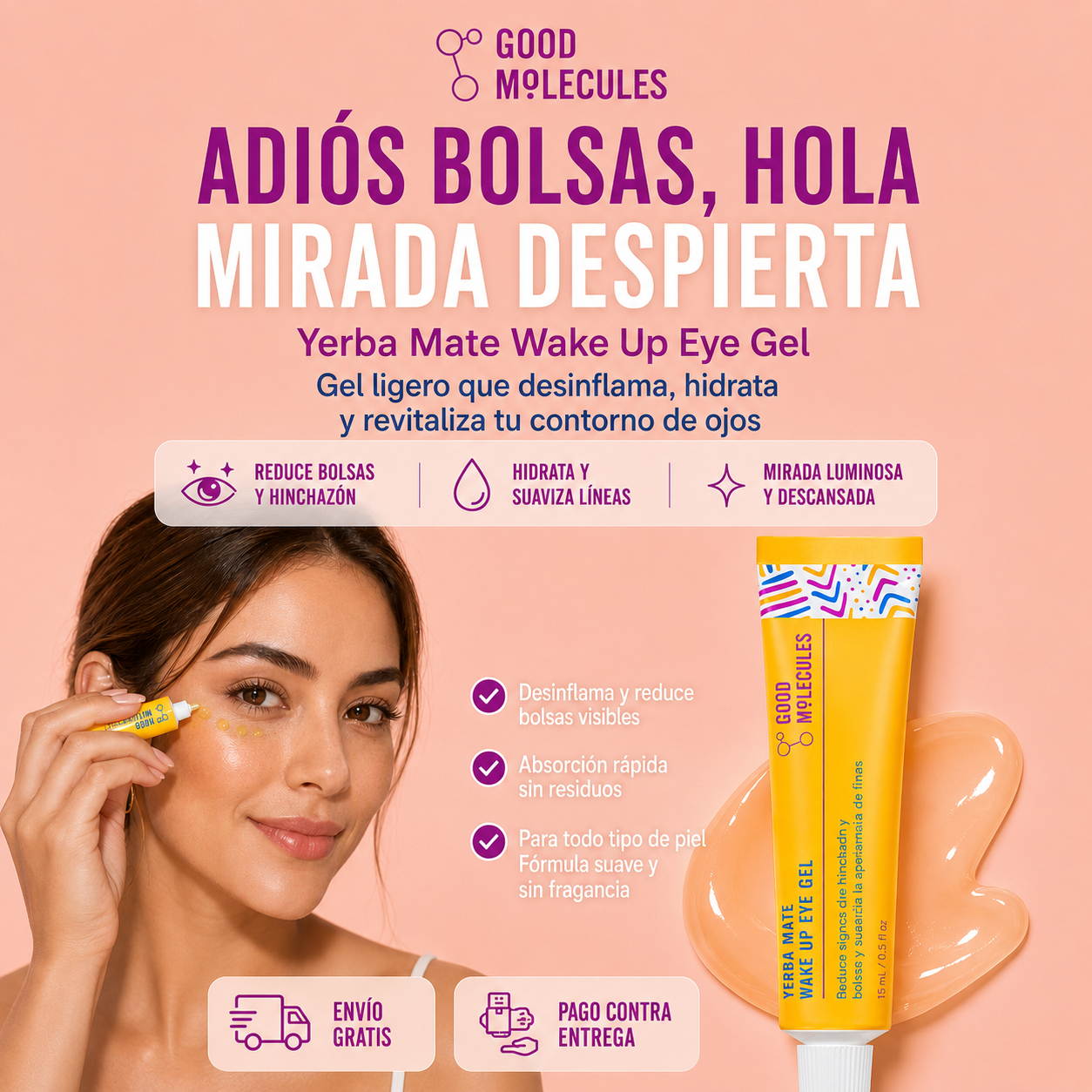 Gel Despertador para Ojos | Yerba Mate Wake Up Eye Gel | Mirada Firme y Luminosa