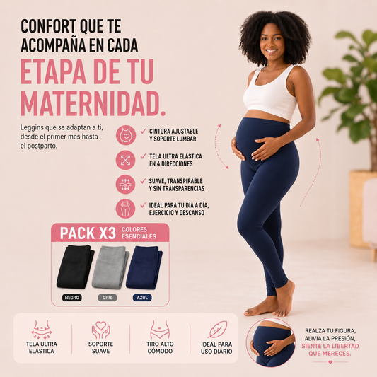 Leggins de embarazo | SET X3 | Comodidad Absoluta