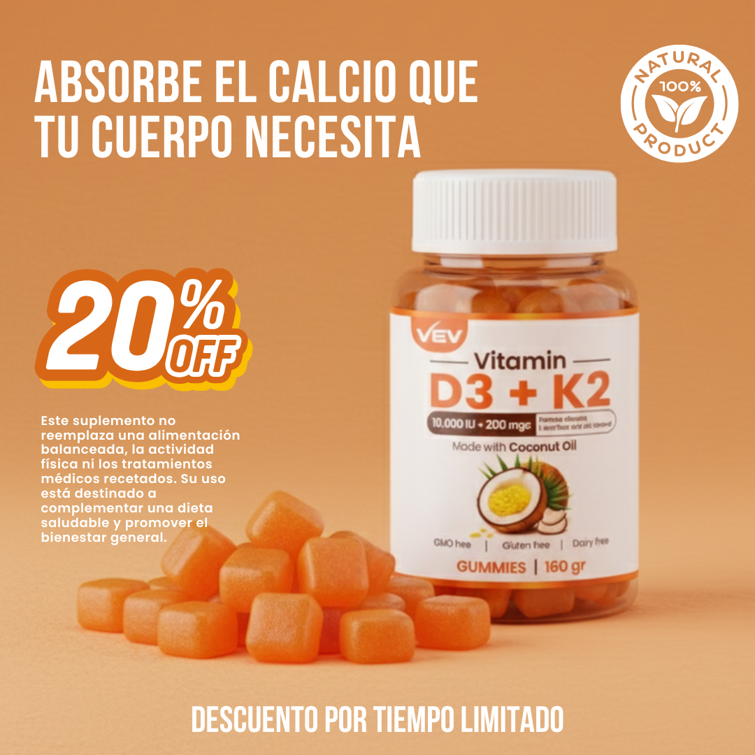 Vitamina D3+K2+Aceite ce coco | Refuerzo inmune y salud ósea garantizada🥥✨