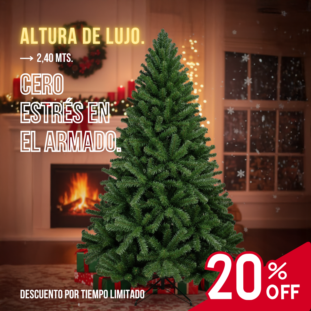 Árbol de Navidad (2,40 Metros) | La Magia de la Altura: Imponencia Navideña Garantizada. 🎄✨