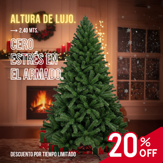 Árbol de Navidad (2,40 Metros) | La Magia de la Altura: Imponencia Navideña Garantizada. 🎄✨
