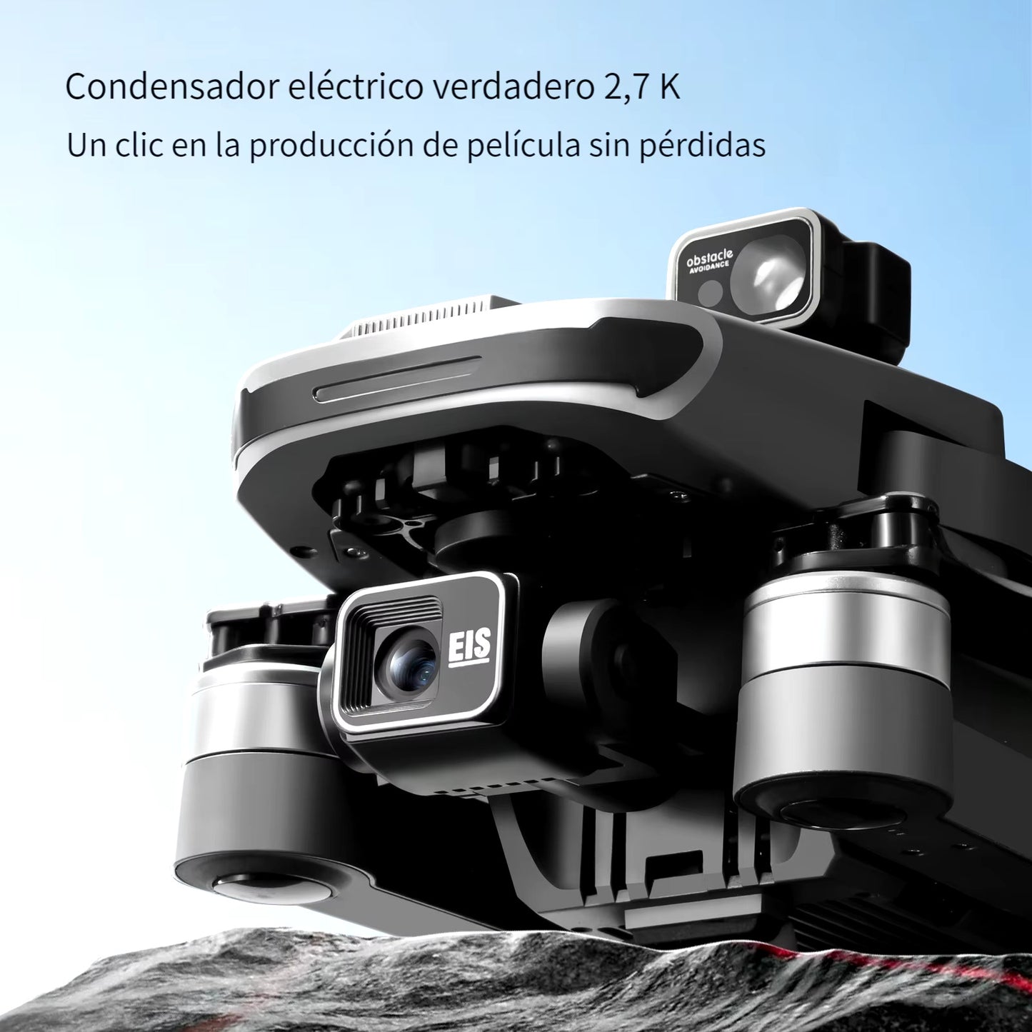 Dron Profesional Fotografía Aérea 5g 8k 2 Cámaras 2 Batería Color Gris