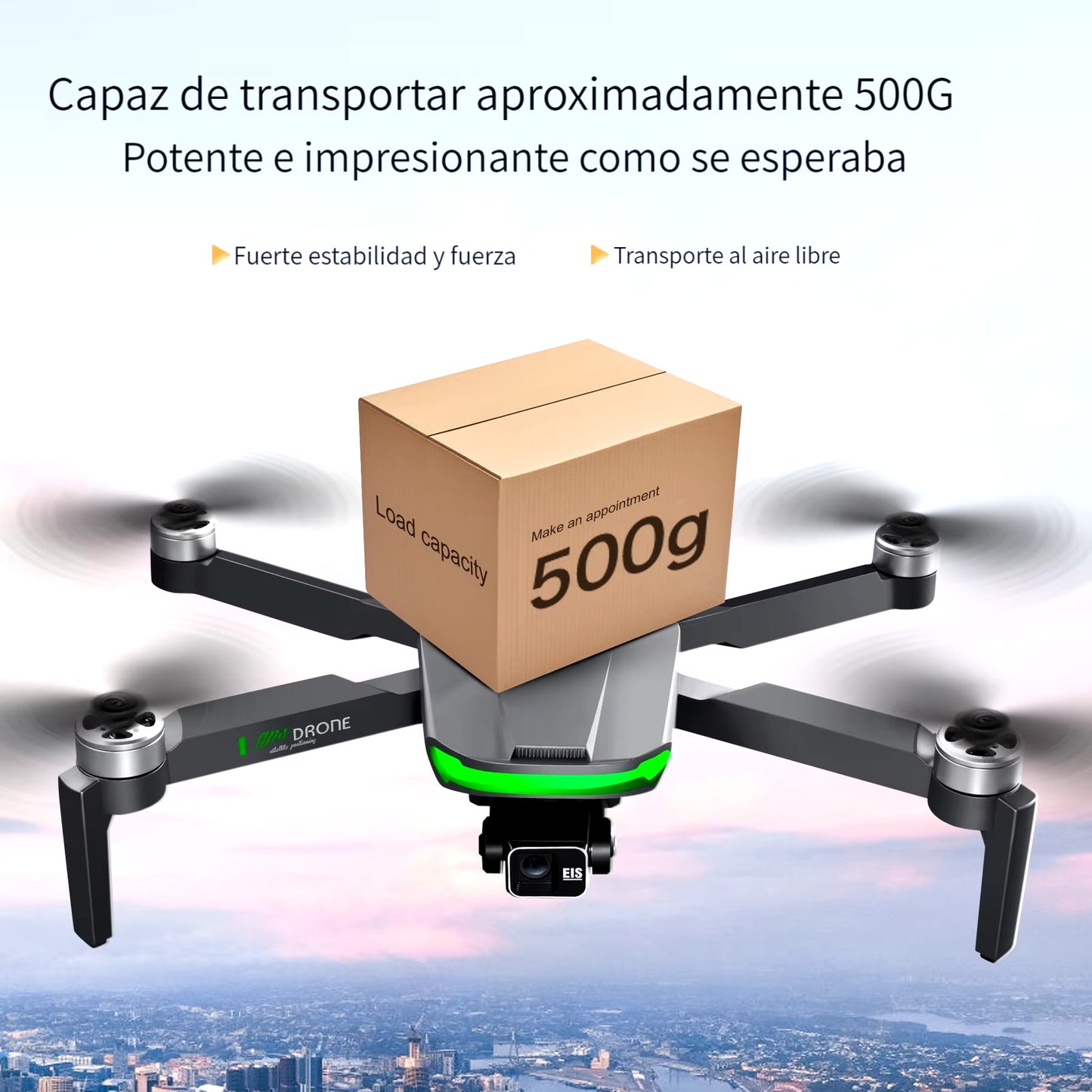 Dron Profesional Fotografía Aérea 5g 8k 2 Cámaras 2 Batería Color Gris