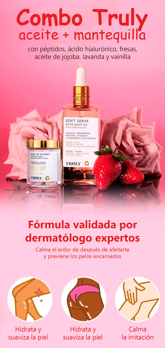 Combo Truly Aceite + mantequilla Corporal para depilar y humectar la piel