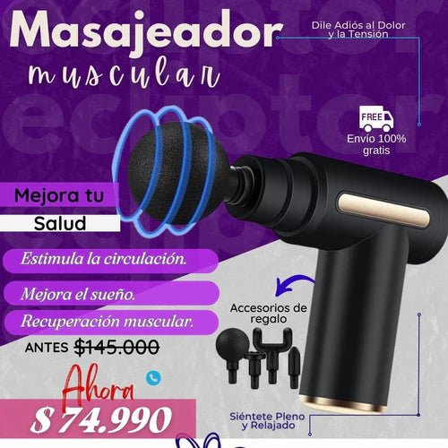 PortaRelief ® Masajeador PROFESIONAL INÁLAMBRICO 5 en 1