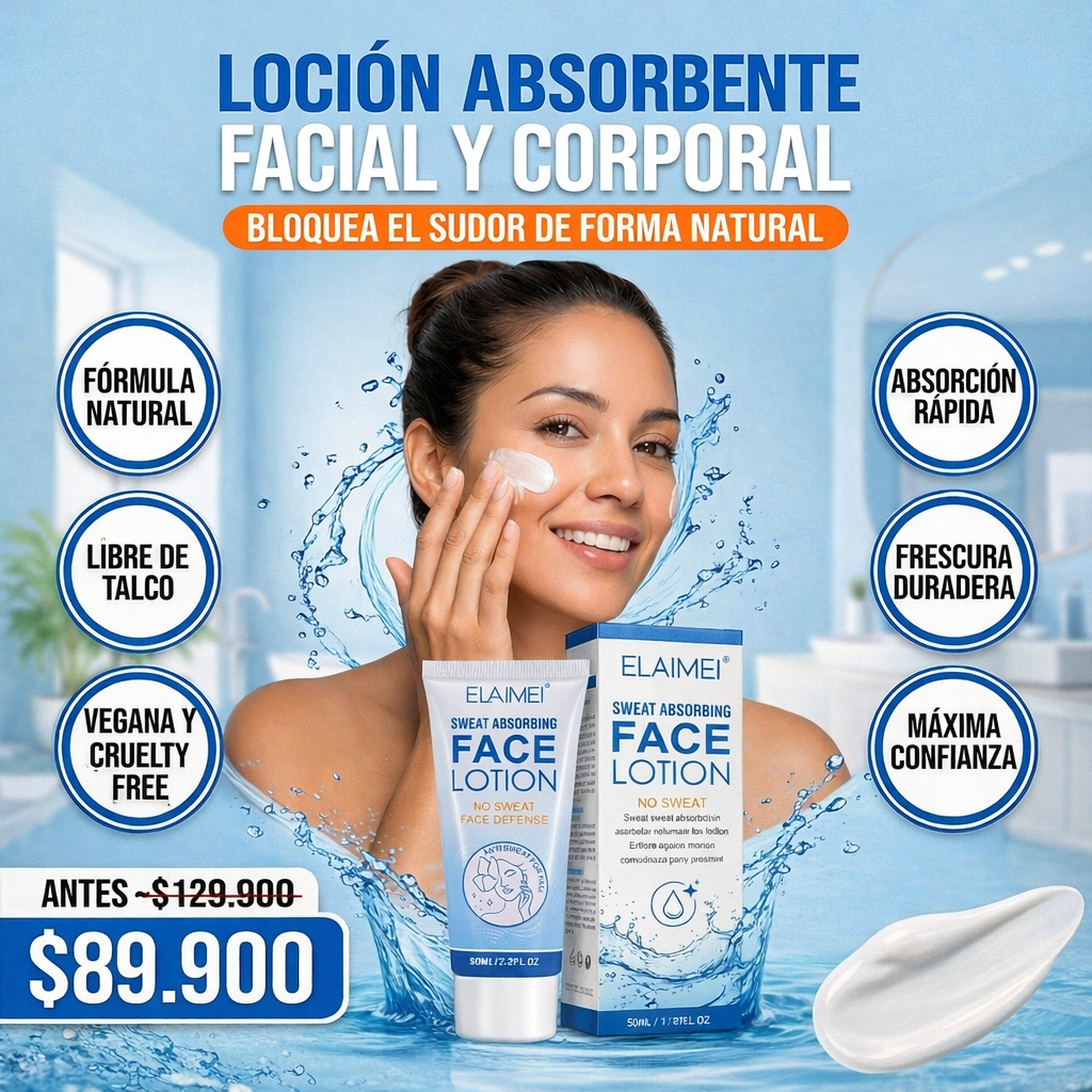 FACIAL LOTION | Crema Antitranspirante para Rostro y Cuerpo | Absorbe el sudor 💦🚫