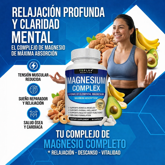 Cápsulas de magnesio | Magnesium Complex 8 en 1 | Máxima Vitalidad y Descanso